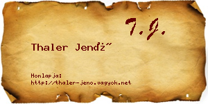 Thaler Jenő névjegykártya